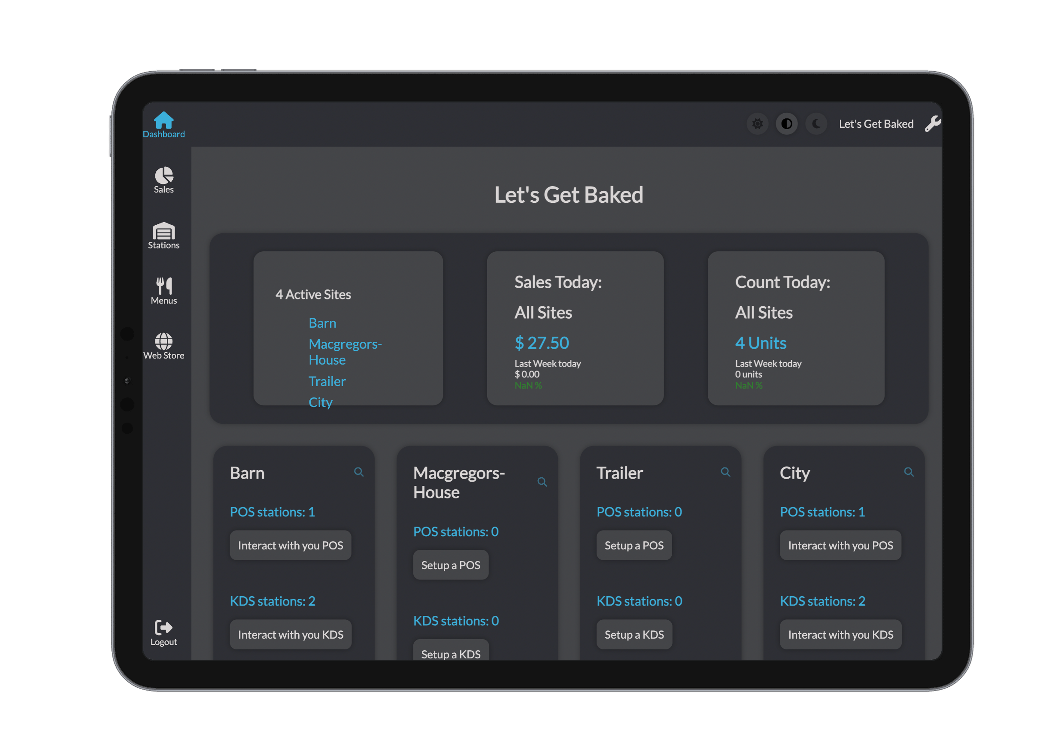 Account Dashboard Origin