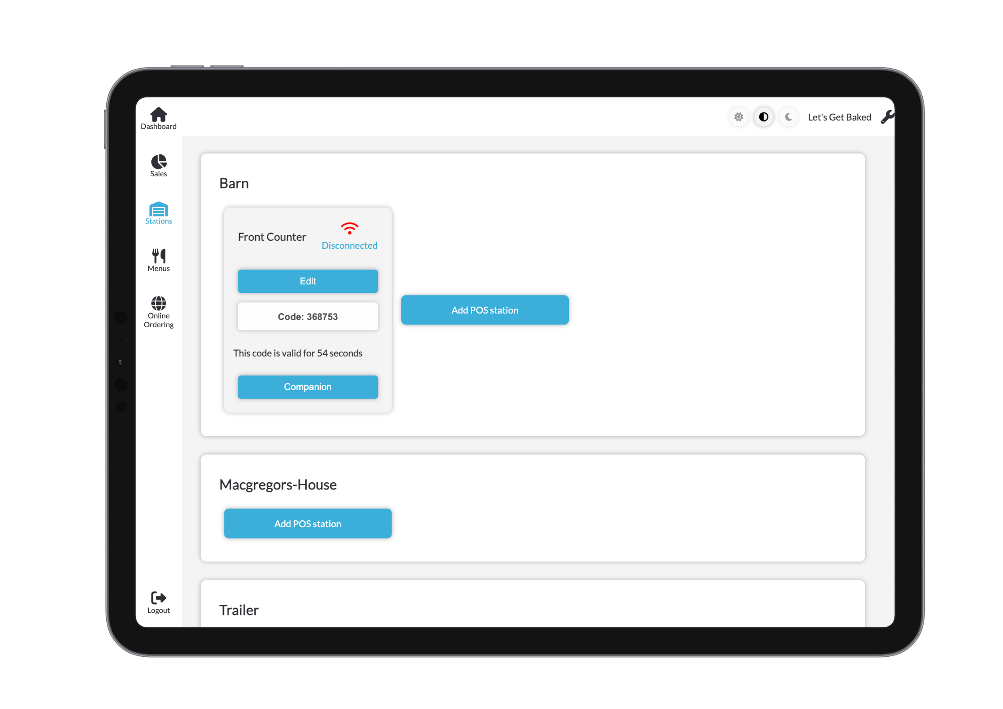 Generate POS Login Light Mode