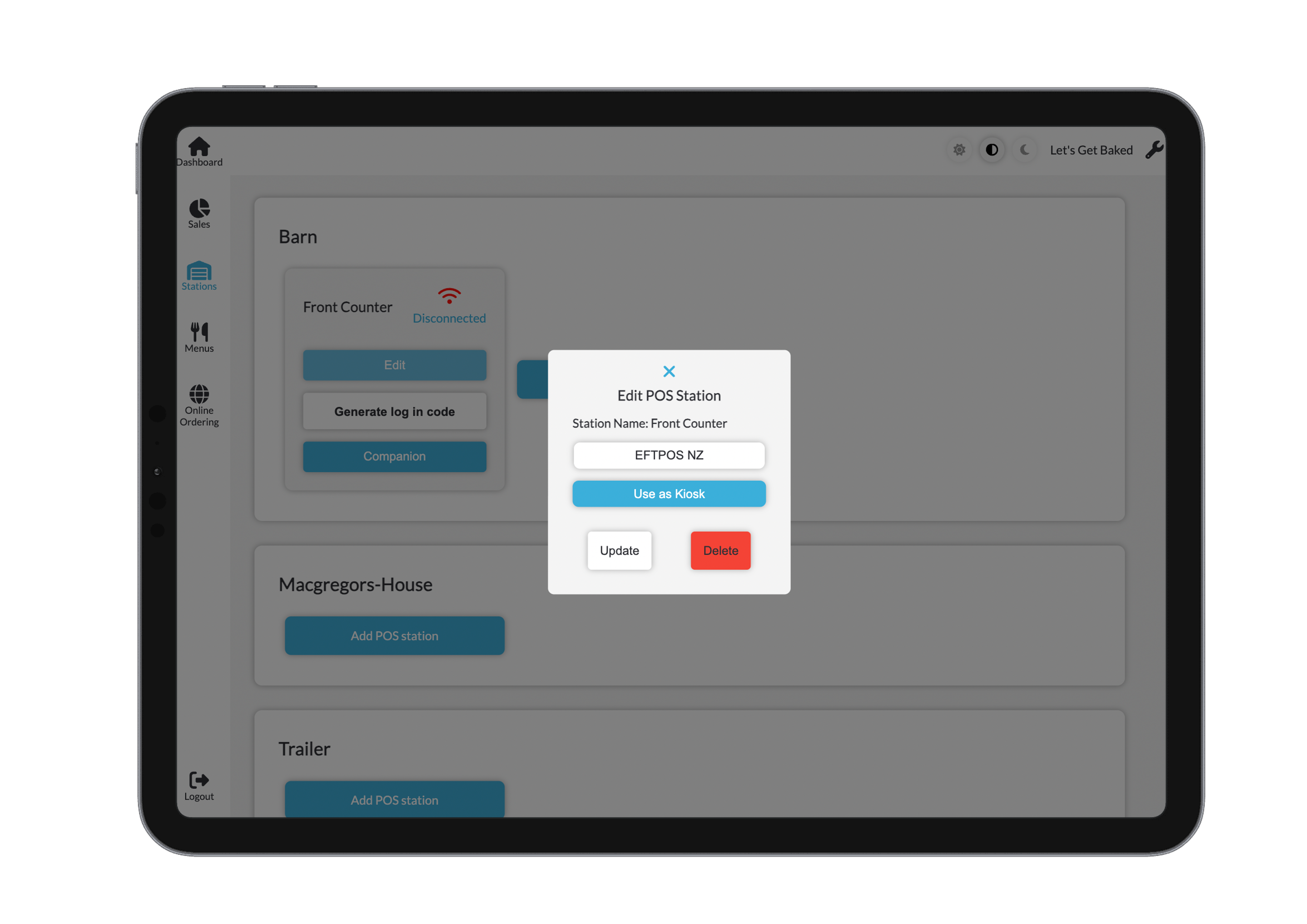 Update POS Station Light Mode