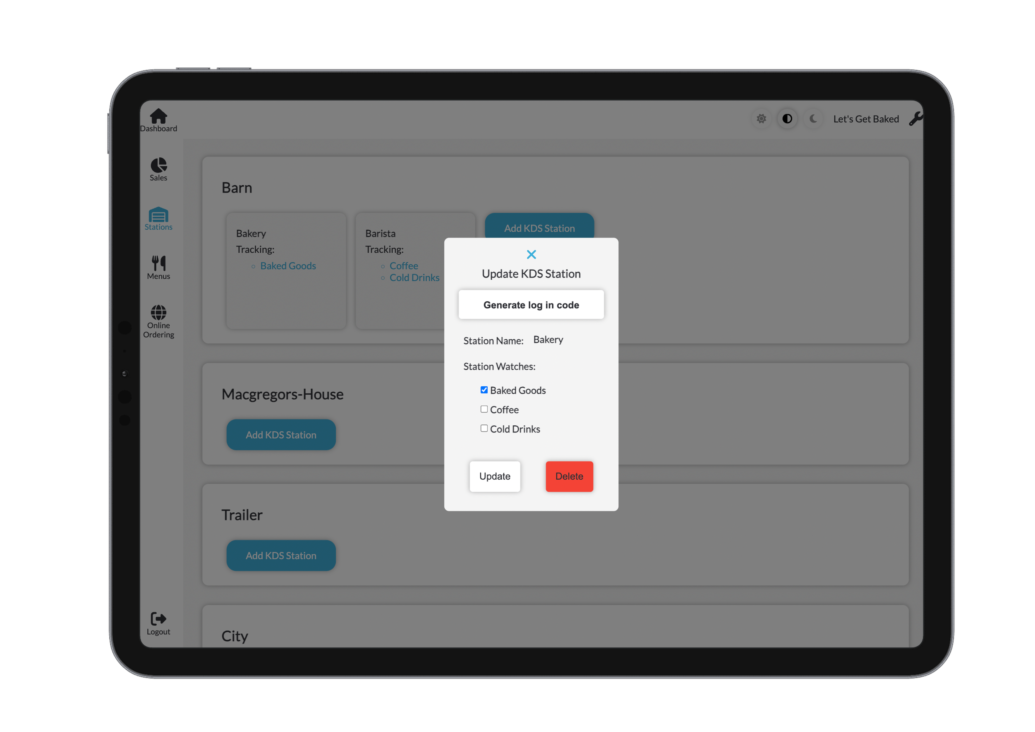 Update KDS Station Light Mode