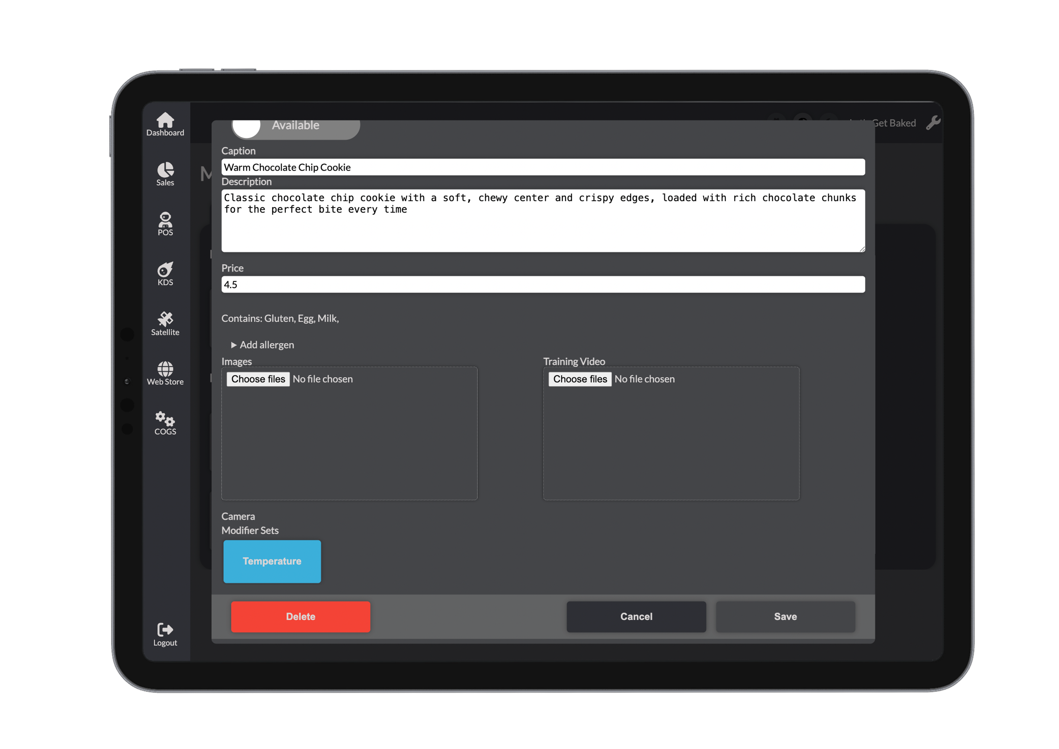 Product Modifier Sets